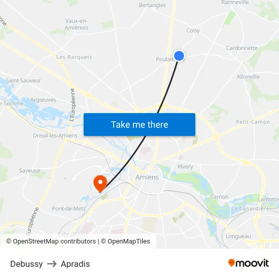 Debussy to Apradis map