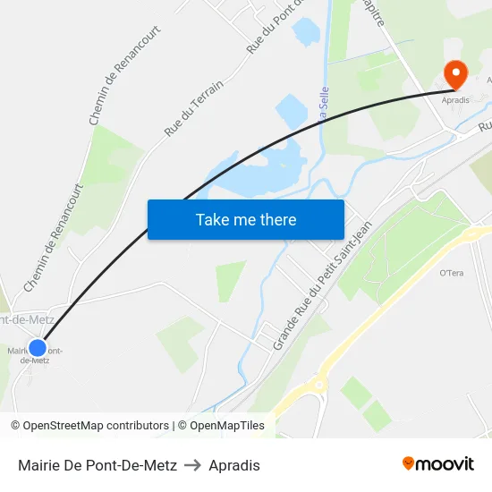 Mairie De Pont-De-Metz to Apradis map