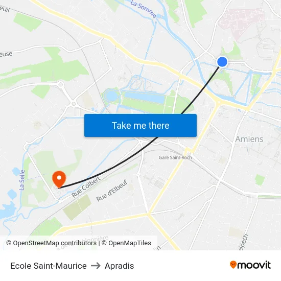 Ecole Saint-Maurice to Apradis map
