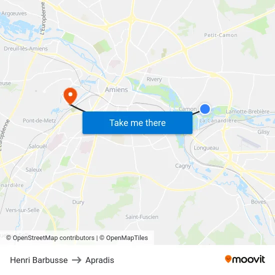 Henri Barbusse to Apradis map