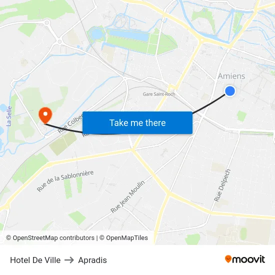 Hotel De Ville to Apradis map