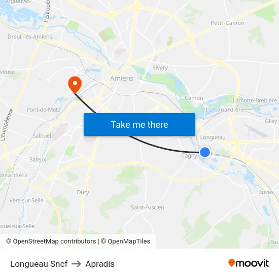 Longueau Sncf to Apradis map