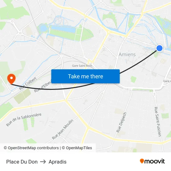 Place Du Don to Apradis map