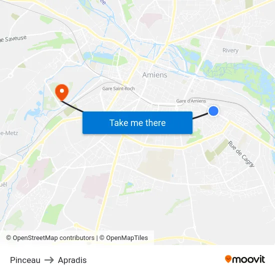 Pinceau to Apradis map