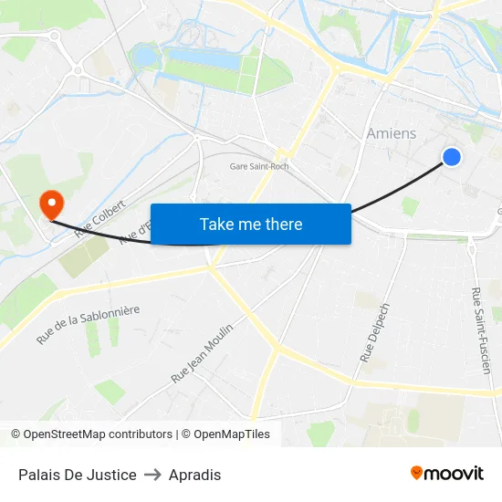 Palais De Justice to Apradis map