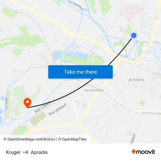 Kruger to Apradis map