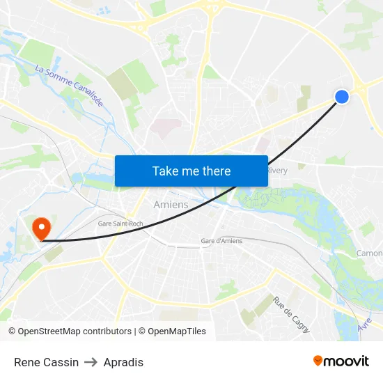 Rene Cassin to Apradis map