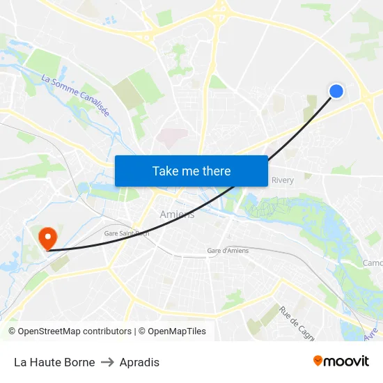 La Haute Borne to Apradis map