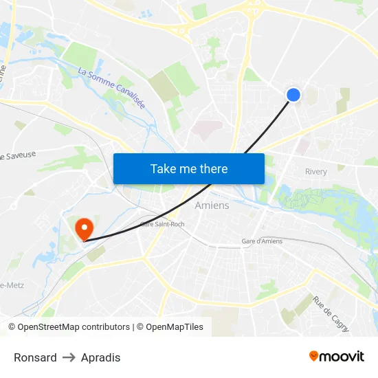 Ronsard to Apradis map