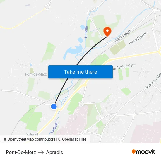 Pont-De-Metz to Apradis map