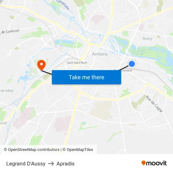 Legrand D'Aussy to Apradis map