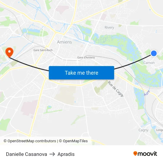 Danielle Casanova to Apradis map