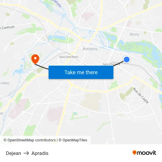 Dejean to Apradis map