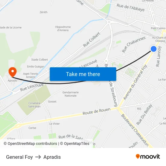 General Foy to Apradis map