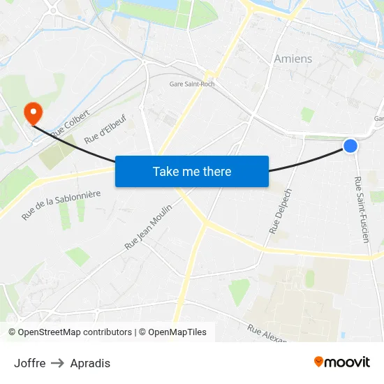 Joffre to Apradis map