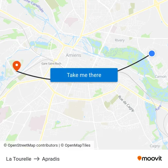 La Tourelle to Apradis map