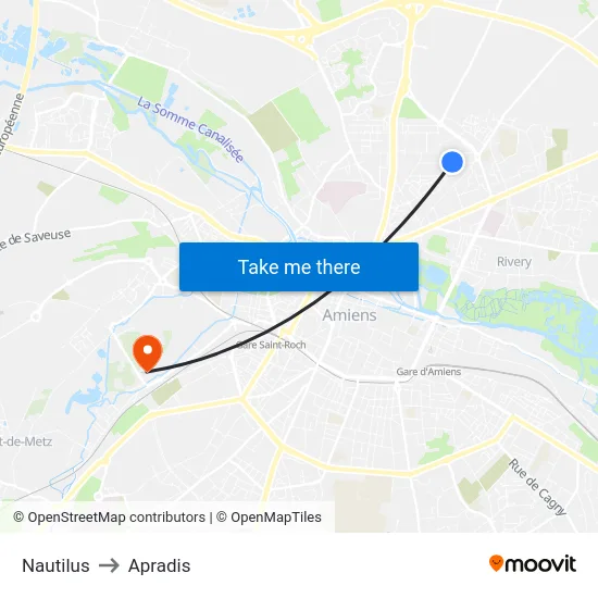 Nautilus to Apradis map
