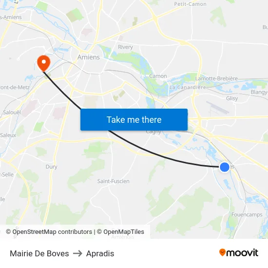 Mairie De Boves to Apradis map