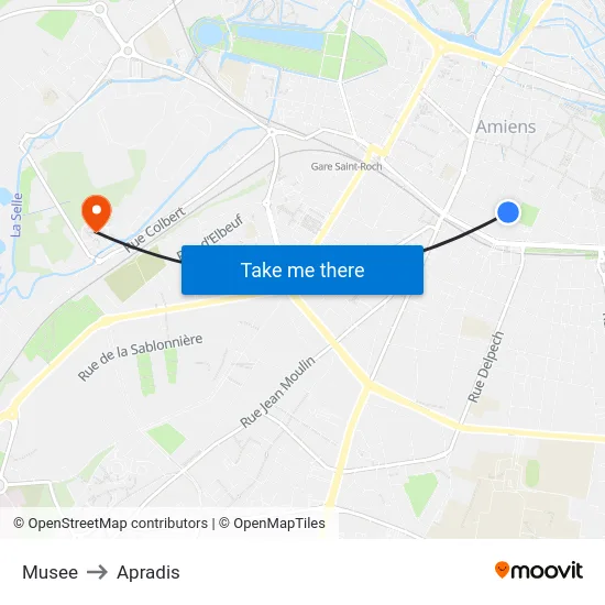 Musee to Apradis map