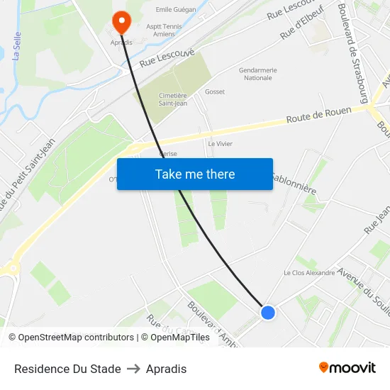 Residence Du Stade to Apradis map