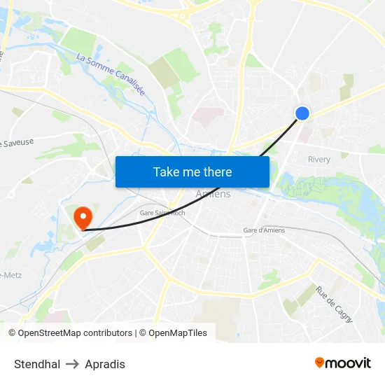Stendhal to Apradis map