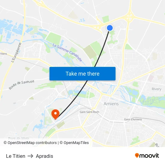 Le Titien to Apradis map