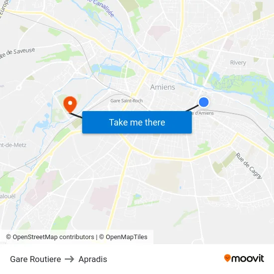 Gare Routiere to Apradis map