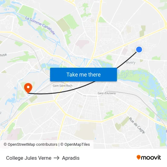 College Jules Verne to Apradis map