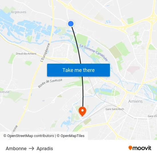 Ambonne to Apradis map