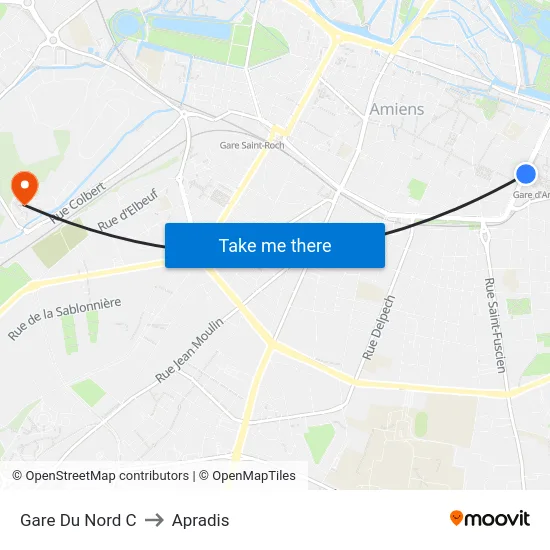 Gare Du Nord C to Apradis map
