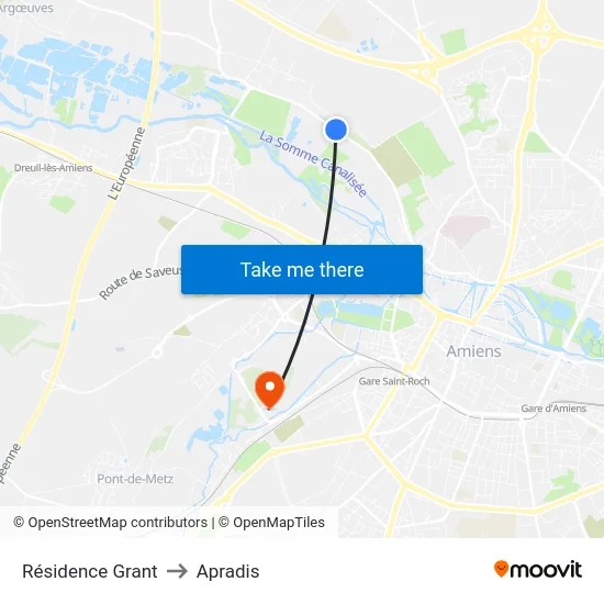 Résidence Grant to Apradis map