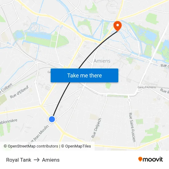 Royal Tank to Amiens map