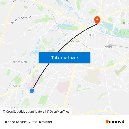 Andre Malraux to Amiens map