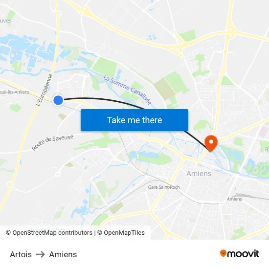 Artois to Amiens map