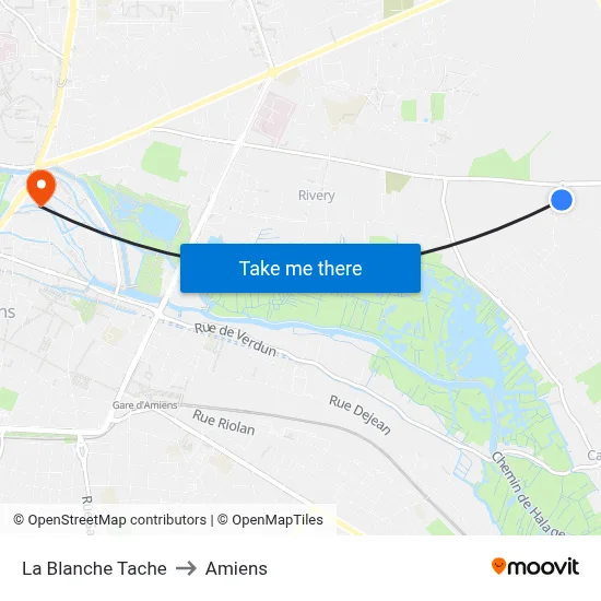 La Blanche Tache to Amiens map