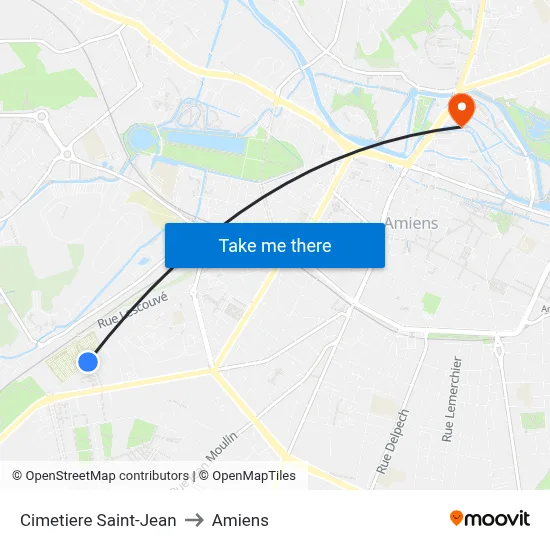 Cimetiere Saint-Jean to Amiens map