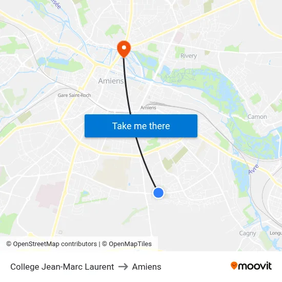 College Jean-Marc Laurent to Amiens map