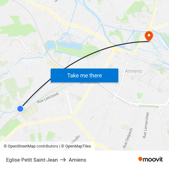 Eglise Petit Saint-Jean to Amiens map