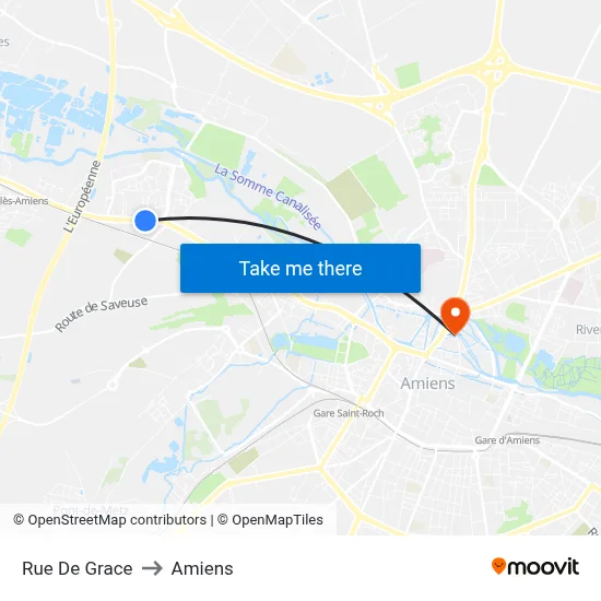 Rue De Grace to Amiens map