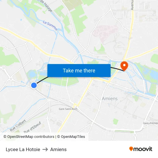 Lycee La Hotoie to Amiens map