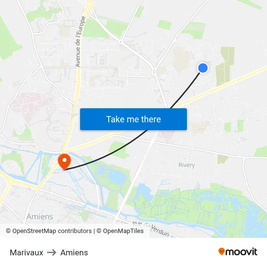 Marivaux to Amiens map