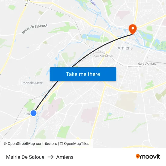 Mairie De Salouel to Amiens map