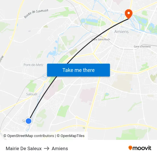 Mairie De Saleux to Amiens map