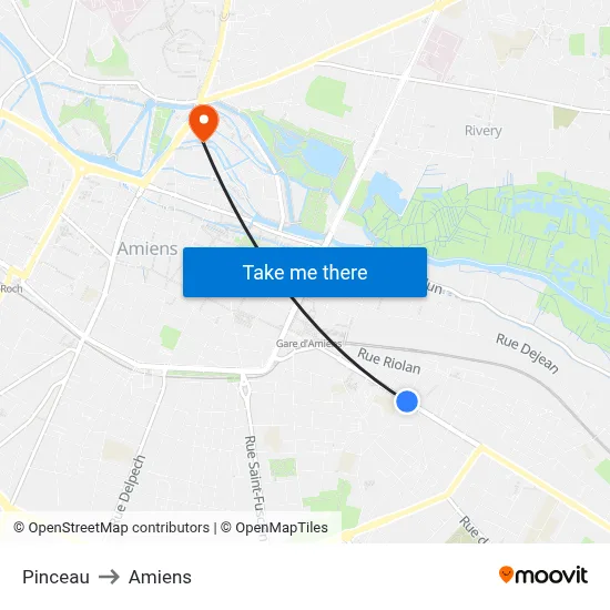Pinceau to Amiens map