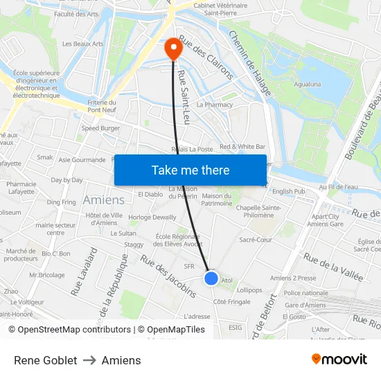 Rene Goblet to Amiens map