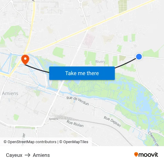 Cayeux to Amiens map
