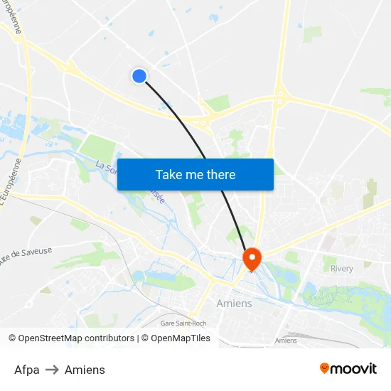 Afpa to Amiens map