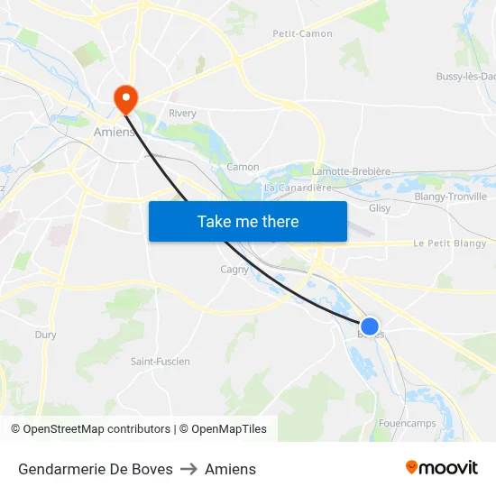 Gendarmerie De Boves to Amiens map