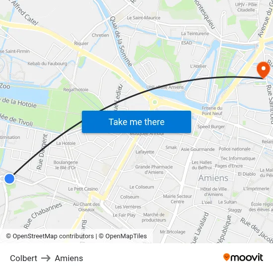 Colbert to Amiens map