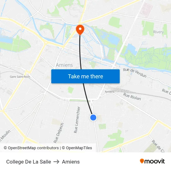College De La Salle to Amiens map